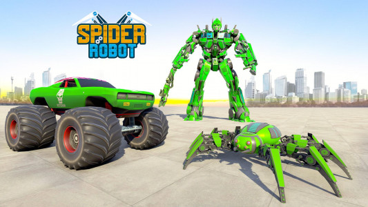 اسکرین شات برنامه Monster Truck Spider Robot Car 1