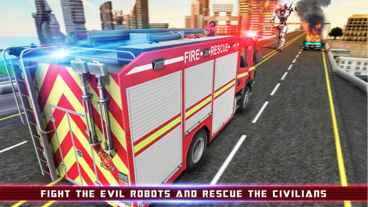 اسکرین شات بازی Robot Fire Rescue: Truck Games 3