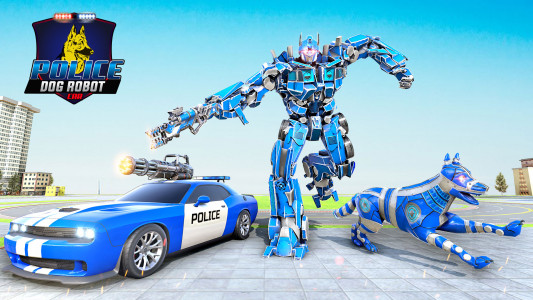 اسکرین شات بازی Police Dog Robot Car Game 1