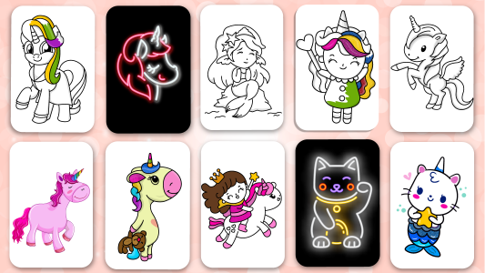 اسکرین شات 6 بازی Unicorn Coloring Girl Games