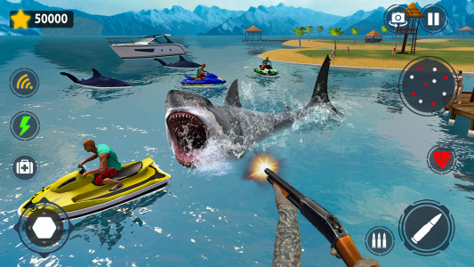 اسکرین شات برنامه Shark Games & Fish Hunting 3