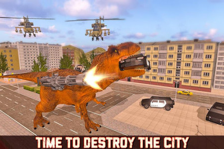 اسکرین شات برنامه Dinosaur Simulator: City Battleground 2