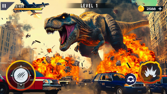 اسکرین شات 2 برنامه Monster Dinosaur Rampage Game