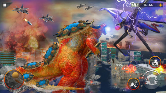 اسکرین شات برنامه Monster Dinosaur Rampage Game 1