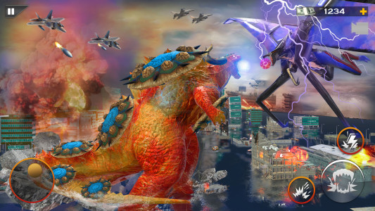 اسکرین شات 1 برنامه Monster Dinosaur Rampage Game