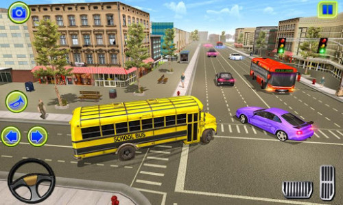 اسکرین شات برنامه School Bus Driving Games : City Coach Bus Driver 1