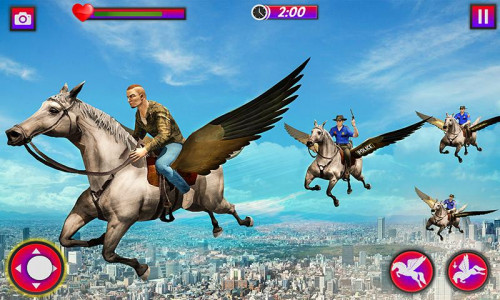 اسکرین شات برنامه Flying Horse Police Chase Sim 1