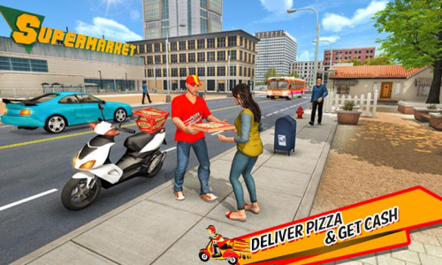 اسکرین شات برنامه Pizza Delivery Boy Bike Games 5