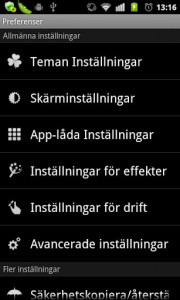 اسکرین شات برنامه GO LauncherEX Swedish language 2