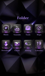 اسکرین شات برنامه Black Purple GO Launcher Theme 4
