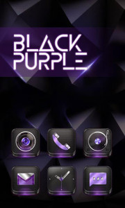اسکرین شات برنامه Black Purple GO Launcher Theme 1