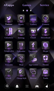 اسکرین شات برنامه Black Purple GO Launcher Theme 3