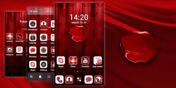 اسکرین شات برنامه Red apple GO Launcher Theme 5