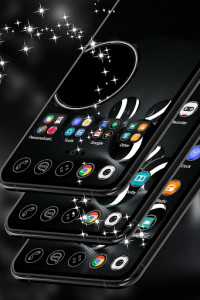 اسکرین شات برنامه Launcher Black Theme 1