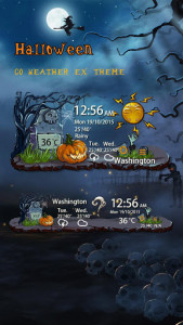 اسکرین شات برنامه Halloween Weather Widget Theme 2