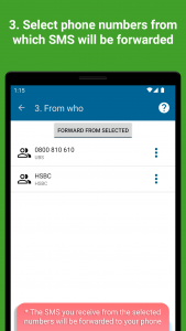 اسکرین شات برنامه SMS forwarder auto to PC/phone 5