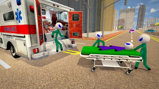 اسکرین شات برنامه Stickman Rescue Ambulance Drive 7
