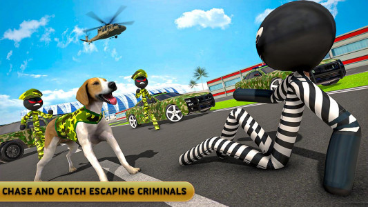 اسکرین شات برنامه Stickman Army Dog Chase Crime Simulator 4