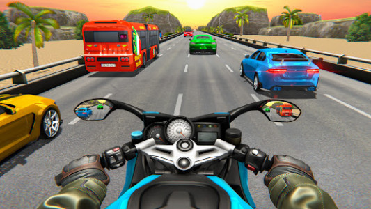 اسکرین شات برنامه Traffic Highway Rider: Real Bike Racing Games 2