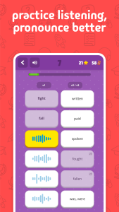 اسکرین شات 5 برنامه English Irregular Verbs