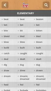 اسکرین شات برنامه Irregular Verbs 8