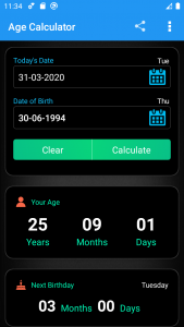 اسکرین شات برنامه Age Calculator 2