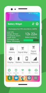 اسکرین شات برنامه Battery Widget % Level Plus 1
