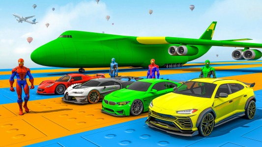 اسکرین شات 2 برنامه Superhero Car Games: Mega Ramp