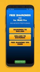 اسکرین شات برنامه Free FRAG Gold & Diamonds Calc - for Pro Players 1