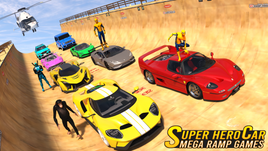 اسکرین شات برنامه Superhero Car: Mega Ramp Games 5