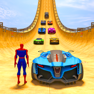 اسکرین شات برنامه Superhero Car: Mega Ramp Games 1