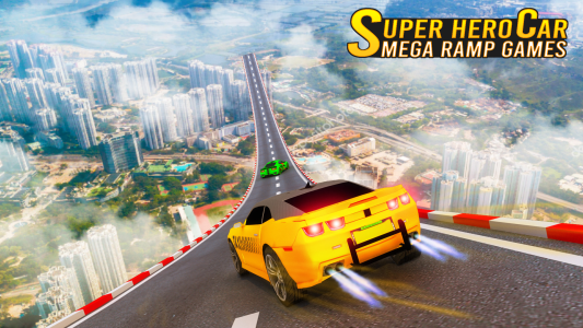 اسکرین شات برنامه Superhero Car: Mega Ramp Games 6