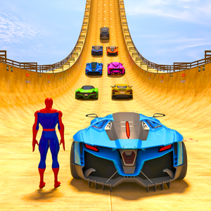 اسکرین شات برنامه Superhero Car: Mega Ramp Games 2