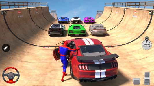 اسکرین شات برنامه Superhero Car: Mega Ramp Games 3