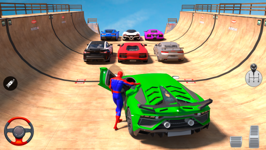 اسکرین شات برنامه Superhero Car: Mega Ramp Games 1