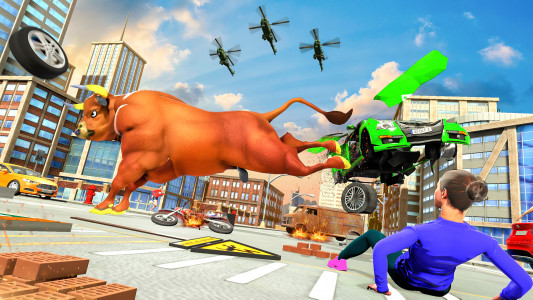 اسکرین شات برنامه Angry Bull City Attack Game: Animal Fighting Games 4