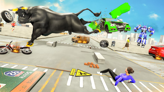 اسکرین شات برنامه Angry Bull City Attack Game: Animal Fighting Games 6