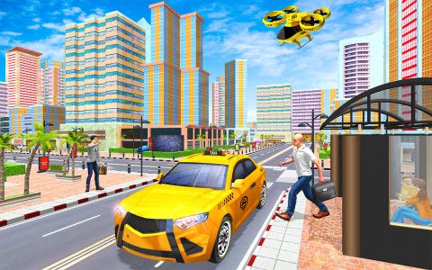اسکرین شات برنامه City Taxi Driving Simulator :Taxi Driving Games 3D 3