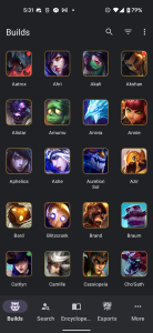اسکرین شات 1 برنامه LoL Catalyst: Builds for LoL