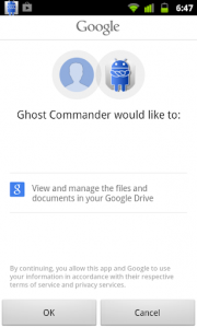اسکرین شات برنامه GhostCommander plugin: GDrive 1