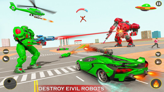 اسکرین شات برنامه Helicopter Robot Car Game 3d 7