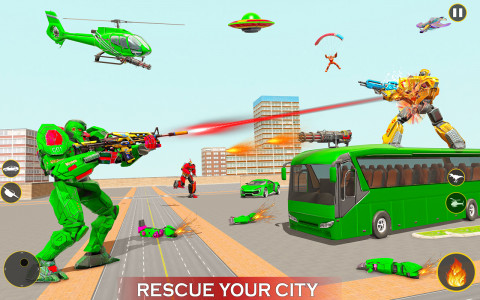 اسکرین شات برنامه Helicopter Robot Car Game 3d 2