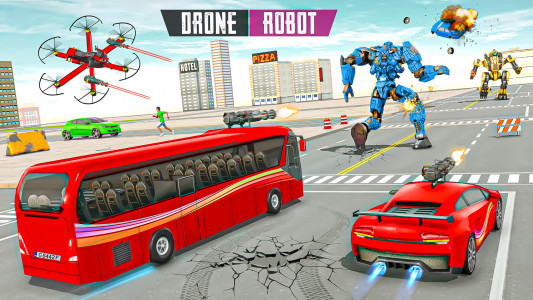 اسکرین شات برنامه Bus Robot Car Drone Robot Game 2