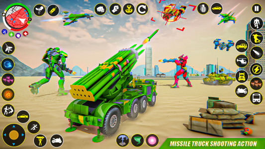 اسکرین شات برنامه Army Truck Robot Car Game 3d 6