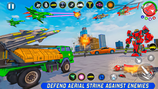 اسکرین شات برنامه Army Truck Robot Car Game 3d 2