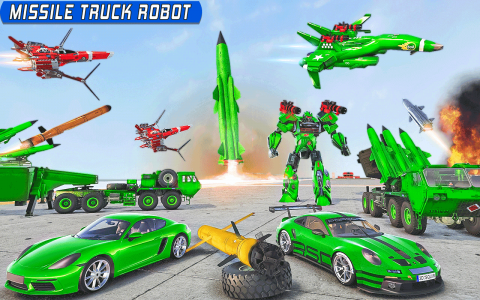 اسکرین شات برنامه Army Truck Robot Car Game 3d 5