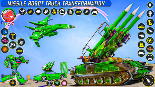 اسکرین شات برنامه Army Truck Robot Car Game 3d 5