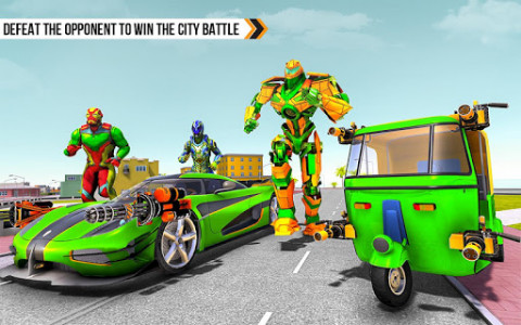 اسکرین شات برنامه Game of Robots and Cars – Auto Rickshaw Robot Game 3