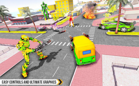 اسکرین شات برنامه Game of Robots and Cars – Auto Rickshaw Robot Game 4