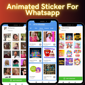 اسکرین شات برنامه Gif Sticker for whatsapp 2024 4